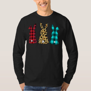 Leopard Easter Eggs Bunny Rabbit Trio Cute Womens  T-Shirt