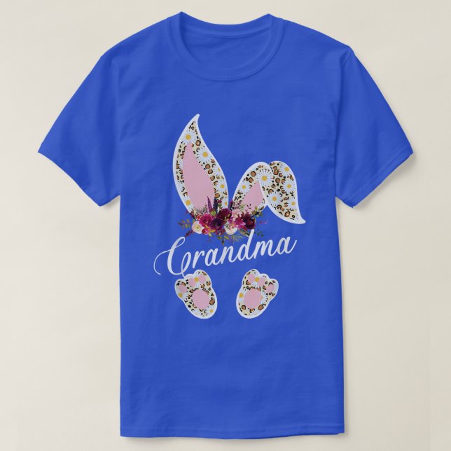 Leopard Easter Grandma Bunny Matching Family Easte T-Shirt (Design Front)