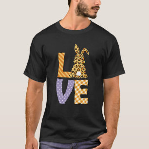 Leopard Easter Love Bunny Rabbit Cute Kids Girls W T-Shirt