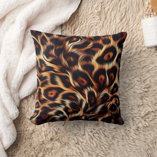 Leopard Edge: Add Exotic Flair to Bed Throw Pillow (Blanket)