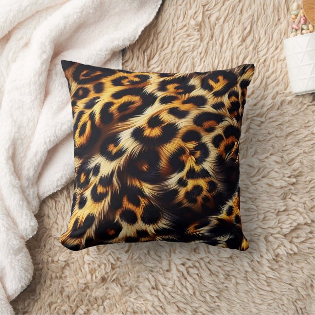 Leopard Elegance: That Steals the Show Throw Pillow (Blanket)
