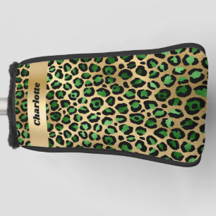 Leopard emerald green gold cheetah pattern name golf head cover