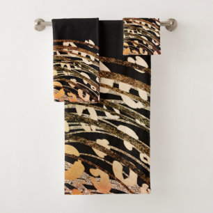 Léopard en bronze orange de guépard d'or noir