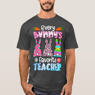 Leopard Every Bunnys Is Favourite Teacher Rabbits T-Shirt