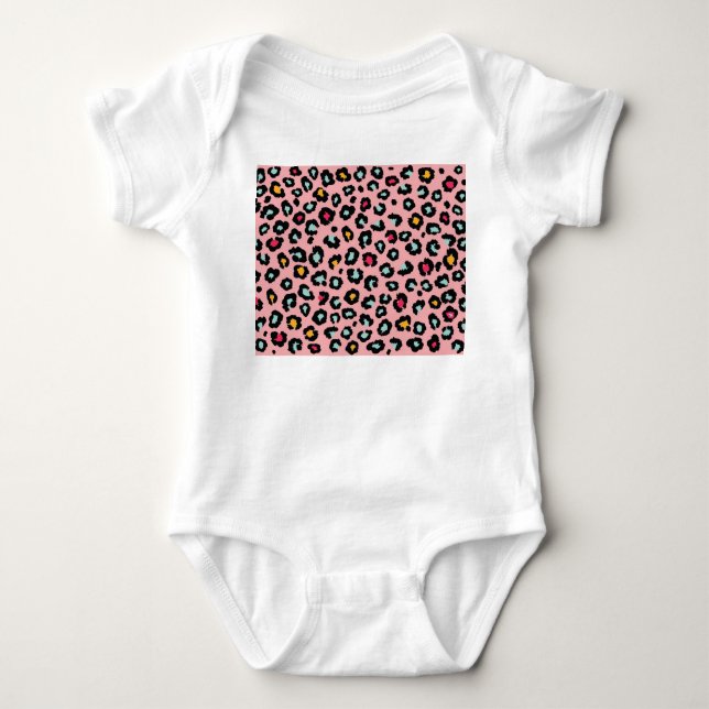 Leopard Exotic: Colourful Seamless Fun. Baby Bodysuit (Front)
