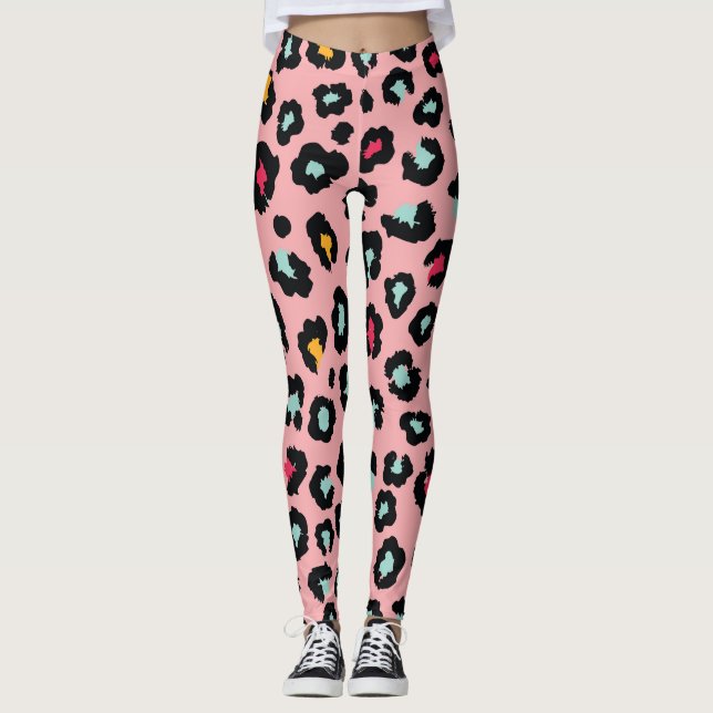 Leopard Exotic: Colourful Seamless Fun. Leggings (Front)
