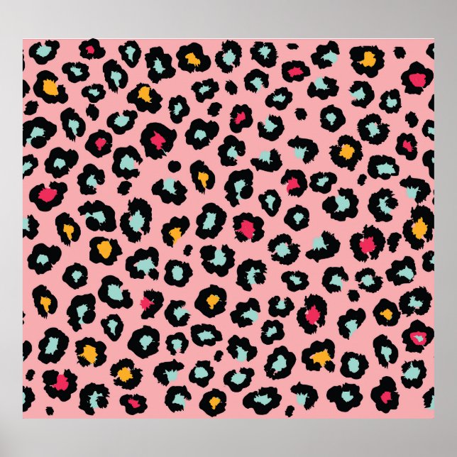Leopard Exotic: Colourful Seamless Fun. Poster (Front)