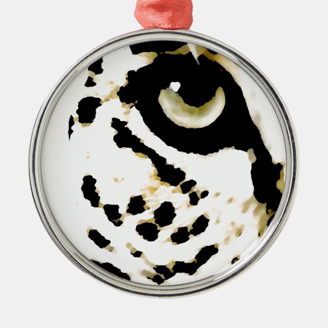 Leopard Eye Metal Ornament (Front)