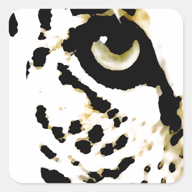 Leopard Eye Square Sticker (Front)