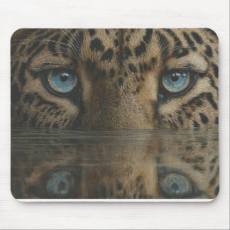 Leopard Eyes Above Water Artwork Mouse Pad