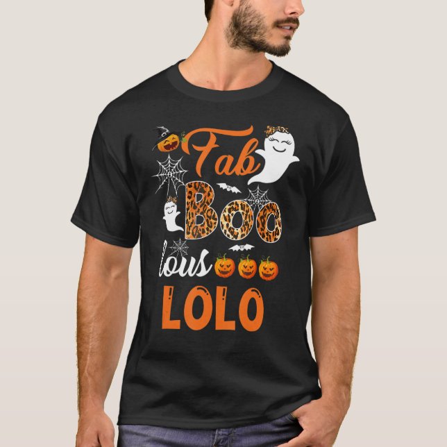 Leopard Fab Boo Lous Lolo Spooky Halloween Costume T-Shirt (Front)