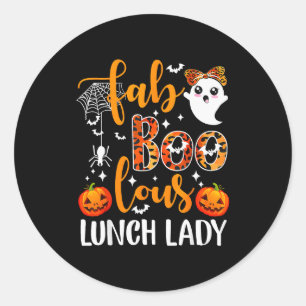 Leopard Fab Boo Lous Lunch Lady Matching Group Tee Classic Round Sticker