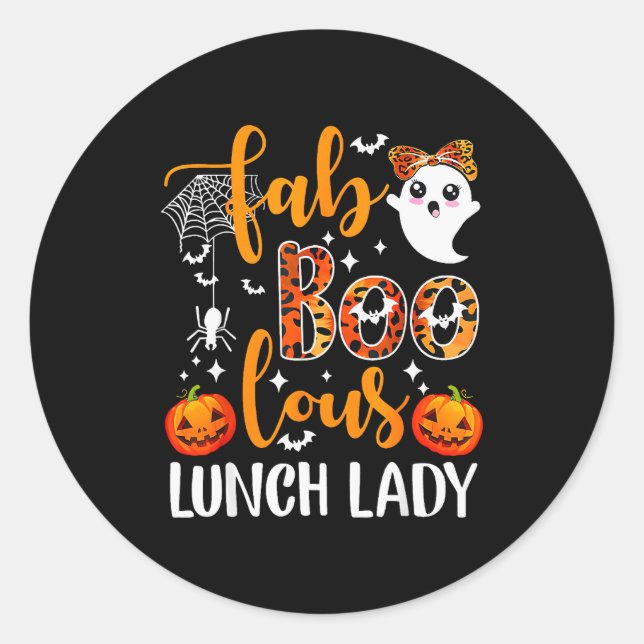 Leopard Fab Boo Lous Lunch Lady Matching Group Tee Classic Round Sticker (Front)