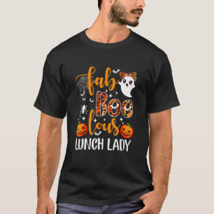 Leopard Fab Boo Lous Lunch Lady Team Teacher Hallo T-Shirt