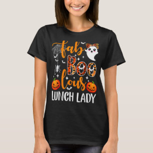 Leopard Fab Boo Lous Lunch Lady Team Teacher Hallo T-Shirt
