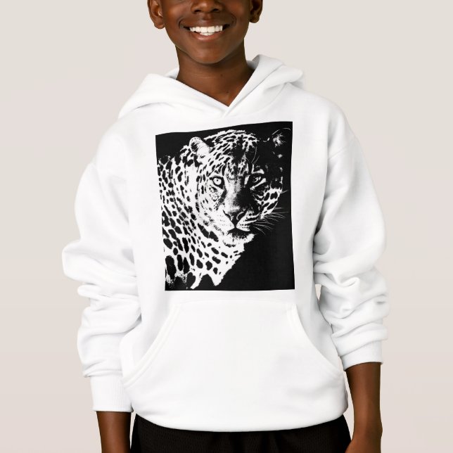 Leopard Face Boys Clothing Apparel Fashion White (Front)