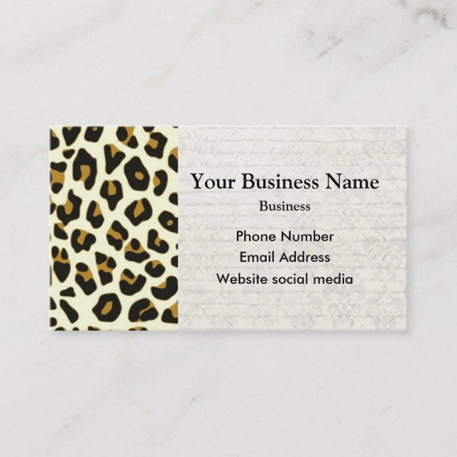 Leopard fashion print pattern business card (Front)
