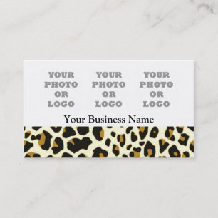 Leopard fashion print pattern photo logo business card