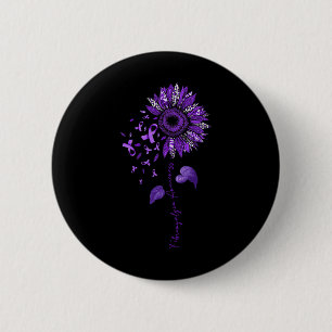 Leopard Fibromyalgia Awareness Purple Ribbon  2 Inch Round Button