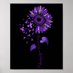 Leopard Fibromyalgia Awareness Purple Ribbon  Poster