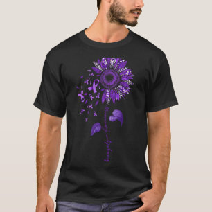 Leopard Fibromyalgia Awareness Purple Ribbon T-Shirt