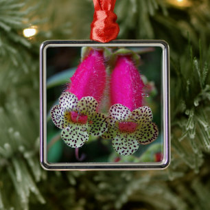 Leopard Flower Design Metal Ornament