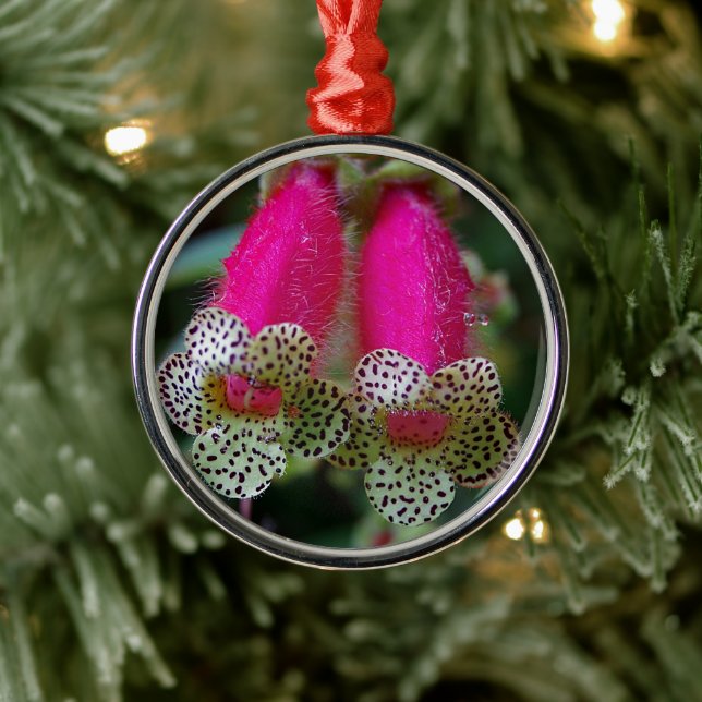 Leopard Flower Design Metal Ornament (Tree)