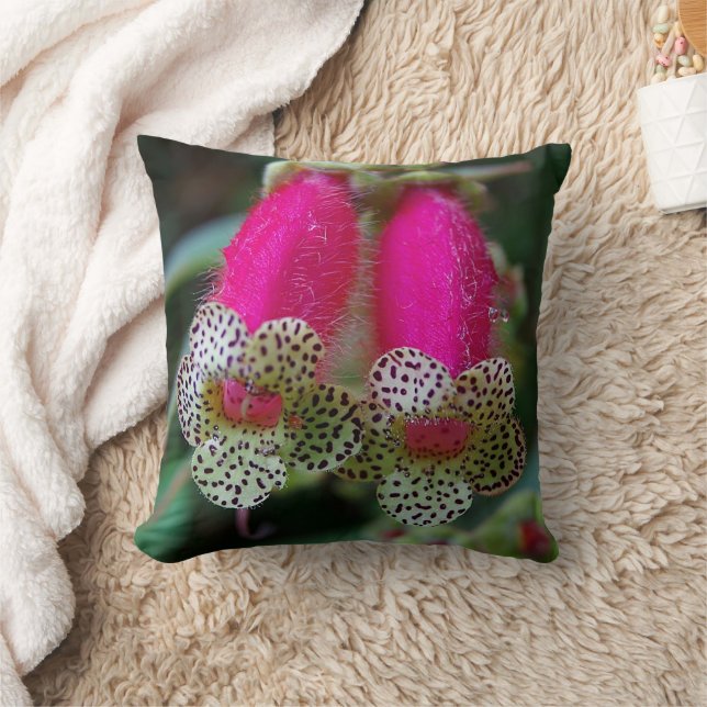 Leopard Flower Design Throw Pillow (Blanket)