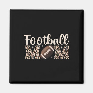 Leopard Football Mom Mama Women Football Player Mo Magnet