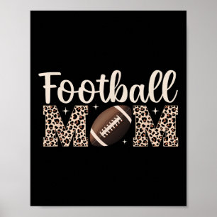 Leopard Football Mom Mama Women Football Player Mo Poster