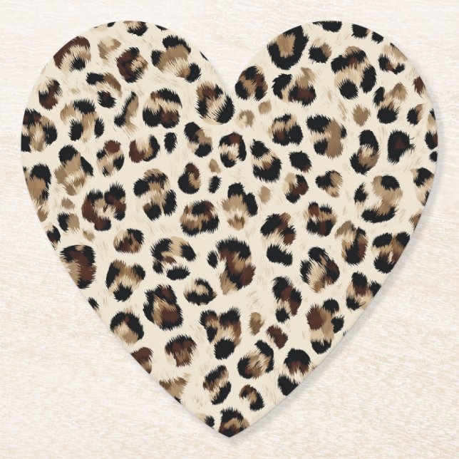Leopard for Baby Shower Paper Coaster (Front)