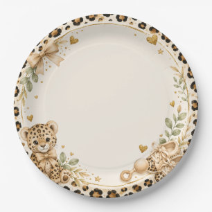 Leopard for Baby Shower Paper Plate
