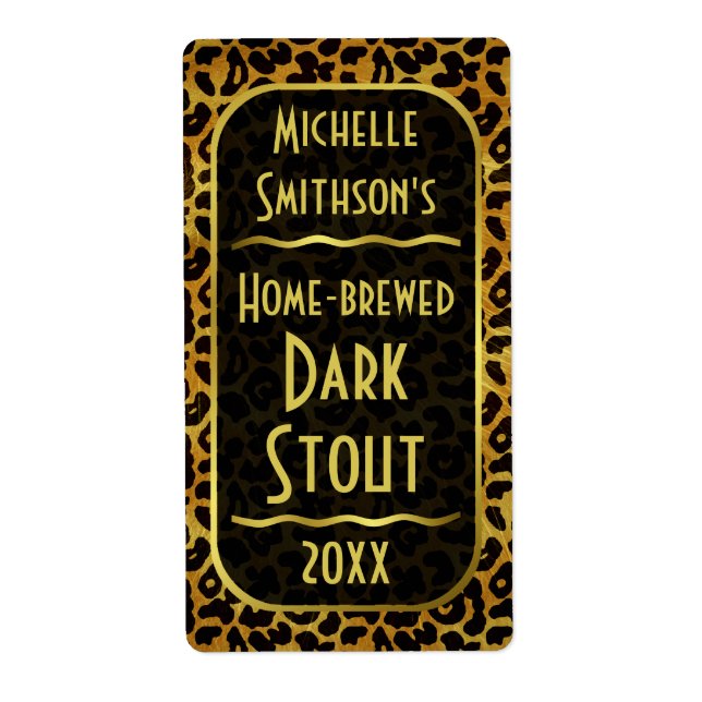 Léopard Fourrure Imprimer bière personnalisable br (Devant)