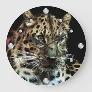 Leopard Fractal  Wall Clock
