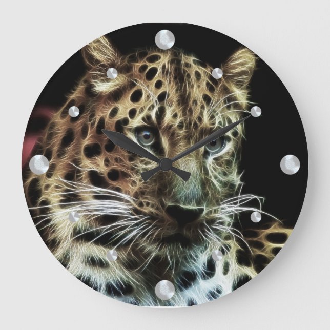 Leopard Fractal  Wall Clock (Front)