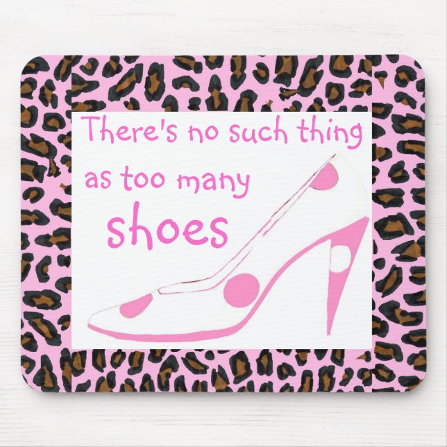 Leopard Fur and Designer High Heel ShoesPink Mouse Pad (Front)