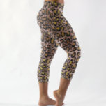 Leopard Fur Animal Print Fun Rose Gold Metallic Capri Leggings<br><div class="desc">This design may be personalized by choosing the customize option to add text or make other changes. If this product has the option to transfer the design to another item, please make sure to adjust the design to fit if needed. Contact me at colorflowcreations@gmail.com if you wish to have this...</div>