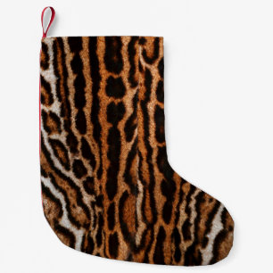 leopard fur background texture small christmas stocking