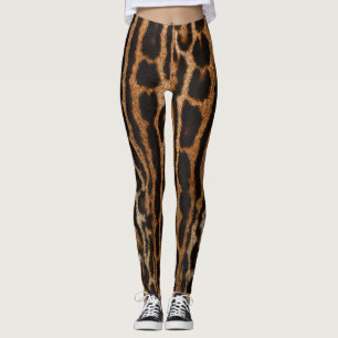 Leopard Fur Background Vintage Texture Leggings
