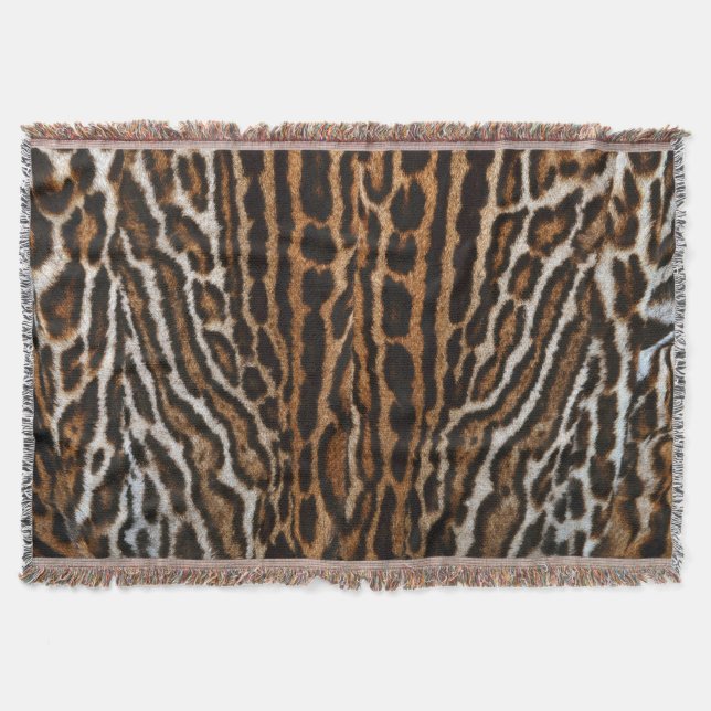 Leopard Fur Background Vintage Texture Throw Blanket (Front)