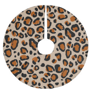 Leopard fur design, seamless pattern. brushed polyester tree skirt