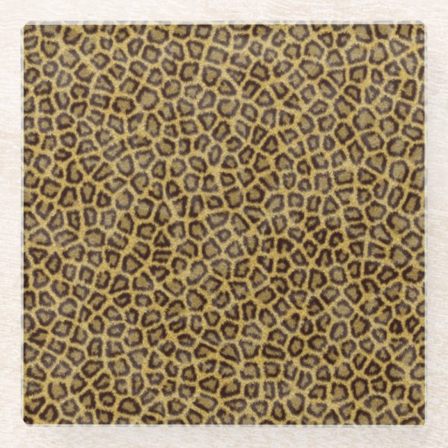 Leopard Fur Glass Coaster (Front)