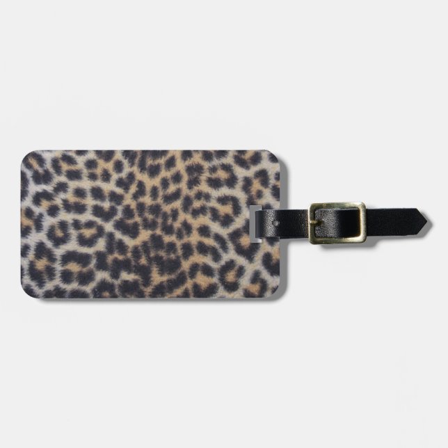 Leopard Fur Luggage Tag (Front Horizontal)