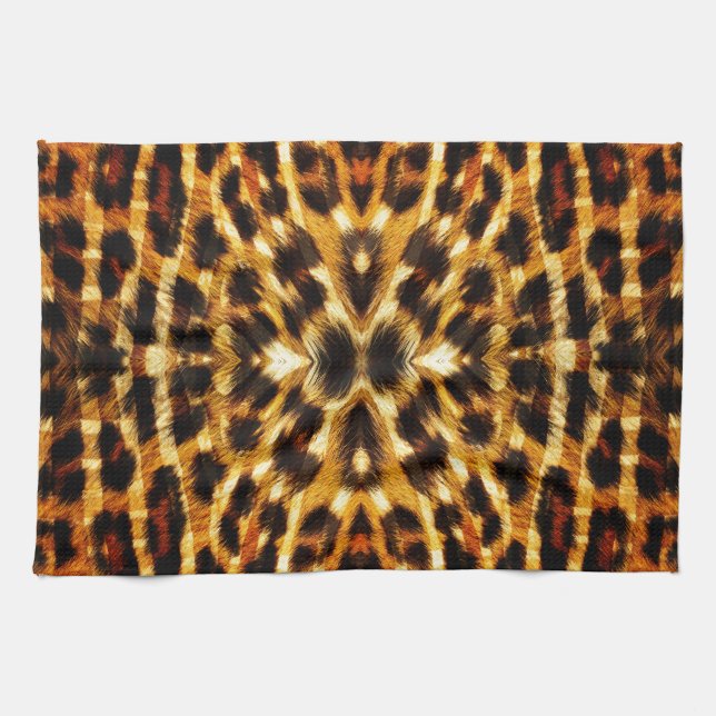 Leopard Fur Pattern Kitchen Towel (Horizontal)