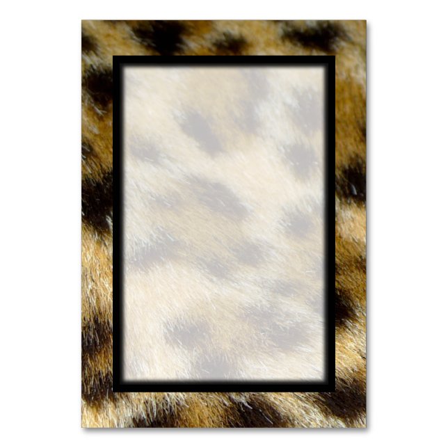 Leopard Fur Print Blank Table Number Tablecard (Front)