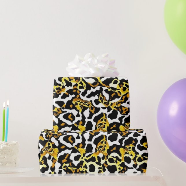 Leopard Fur Print Pattern Birthday Wrapping Paper (Party Gifts)