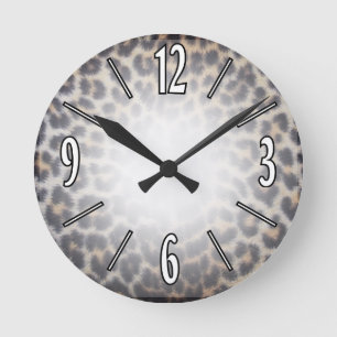 Leopard Fur Round Clock