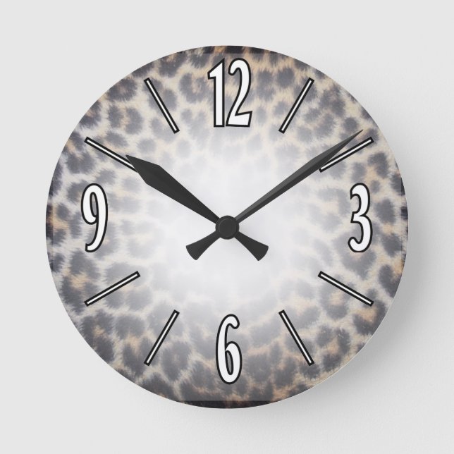 Leopard Fur Round Clock (Front)