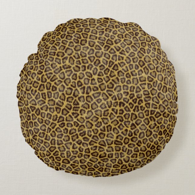 Leopard Fur Round Pillow (Front)