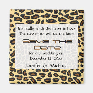 Leopard Fur Save the Date Magnet